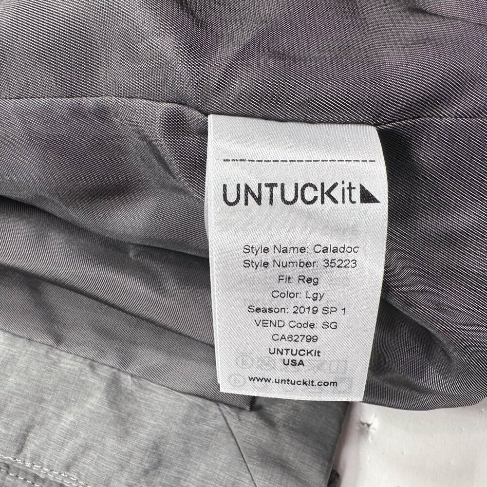 UNTUCKit Jacket Men's XXL Gray Caladoc Lightweight Coat Nylon Blend Casual - Picture 4 of 7